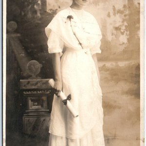 ID'd c1910s Church Confirmation Cute Girl RPPC Real Photo PC Artie Reynolds A122