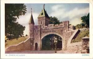 Porte St Louis Quebec Canada Cancel Postcard 3c Stamp WOB Note c1950 Lorenzo Vtg 