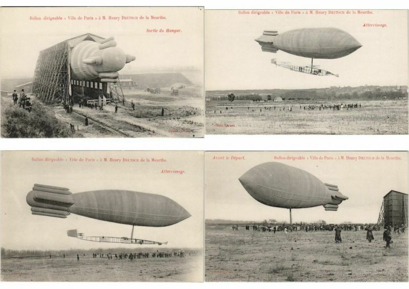 EARLY AVIATION, BALLOON, BALLON DIRIGEABLE VILLE DE PARIS 8  CPA. (L3000)