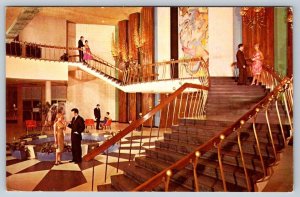 Lobby, Staircase, The Concord Hotel, Kiamesha Lake, Catskills NY Postcard