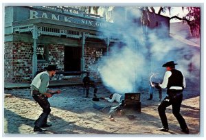 c1950's Gun Shooting in Bank of Six Gun Territory Silver Springs FL Postcard