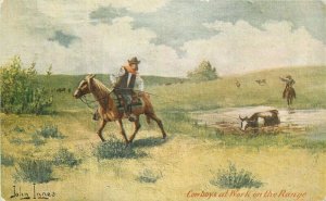 C-1910 John Innes Cowboy Western Troilene Cargill Artist Postcard 22-1686