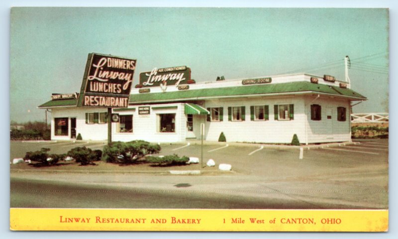 Canton OH Linway Diner Restaurant Postcard Ohio
