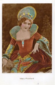 Mary Pickford Film Star In Tudor Dress Rare Tinted Real Photo Postcard