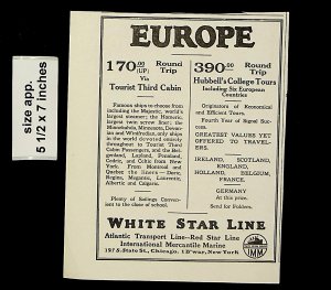 1927 Europe White Star Line Cruise Vintage Print Ad 18745