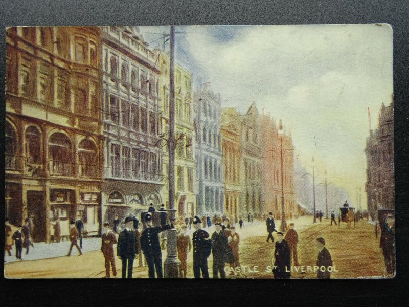 Liverpool POLICE GIVING DIRECTIONS on Castle Street c1905 Postcard by Dainty