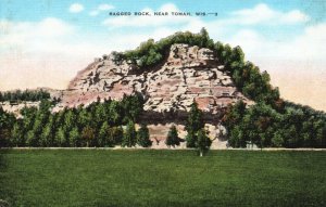 Vintage Postcard 1930s Ragged Rock Near Tomah WI Wisconsin Jacked Edges