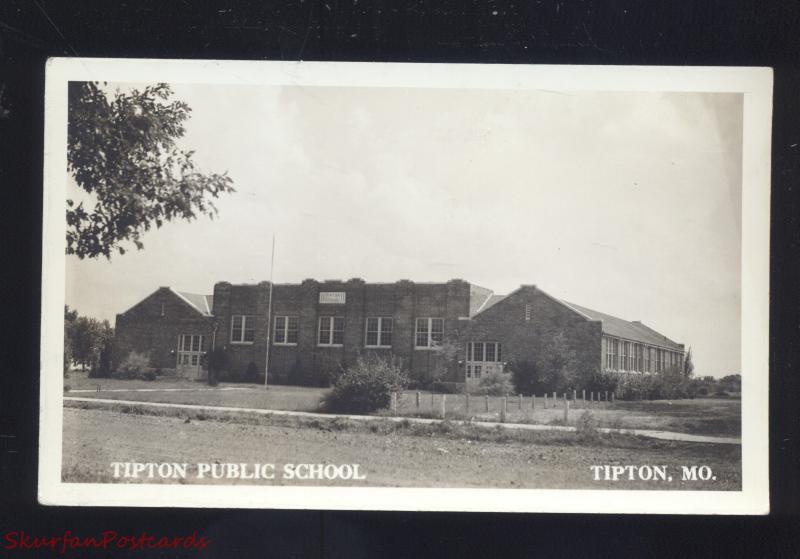 RPPC TIPTON MISSOURI TIPTON PUBLIC SCHOOL VINTAGE REAL PHOTO POSTCARD MO.