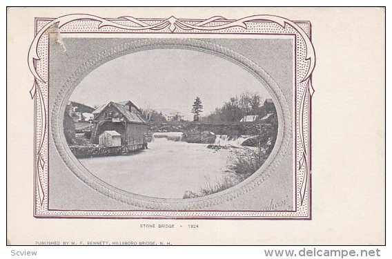 HILLSBORO BRIDGE, New Hampshire, 1900-1910's; Stone Bridge