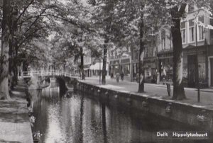 Delft Hippolytusbuurt Holland Rare Dutch Real Photo Postcard