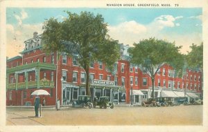 Greenfield Massachusetts Mansion House 1926  White Border Postcard