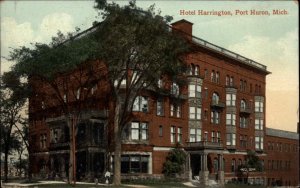 Port Huron Mich MI Hotel Harrington c1910 Vintage Postcard