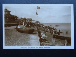 Kent HERNE BAY East Cliff Promenade & Beach c1920's RP Postcard