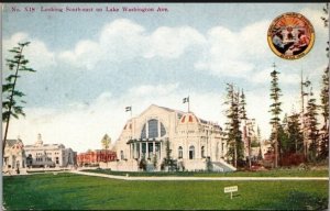 Vintage Postcard Lake Washington Ave Alaska Yukon Pacific Expo Seattle, WA KB14