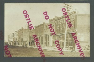 Primghar IOWA RPPC 1910 MAIN STREET nr Sheldon Spencer Sanborn Hartley Everly #2