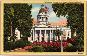 Postcard CA Fresno County Court House