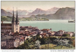 Switzerland Luzern mit den Alpen