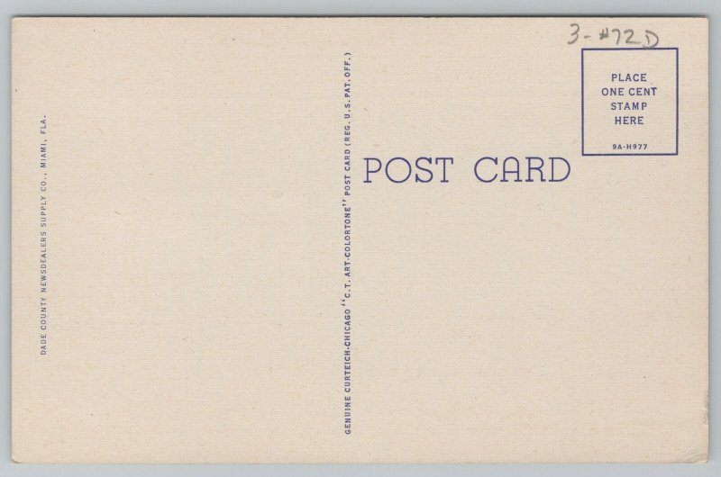 Miami FloridaA Modernistic Home Front ViewVintage Postcard