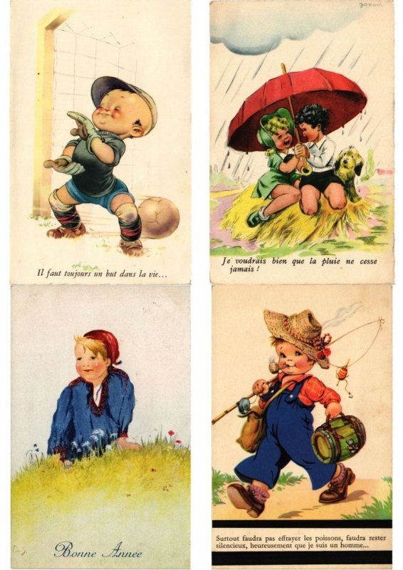 CHILDREN COMIC GREETINGS Mostly ARTIST SIGNED 2000 Vintage Postcards (L6149)