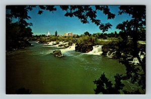 Idaho Falls ID- Idaho, Falls on Snake River, Bucolic Scenery, Chrome Postcard
