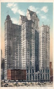 Vintage Postcard City Investment Building Broadway–Cortlandt New York City NY