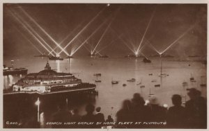 Devon Plymouth Military Search Light Display Real Photo Postcard