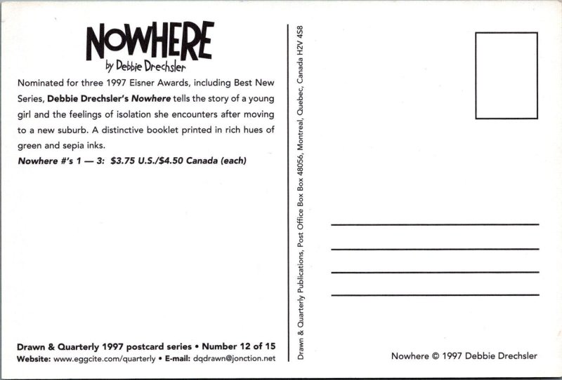 Postcard Nowhere Debbie Drechsler Drawn & Quarterly Series 12 of 15