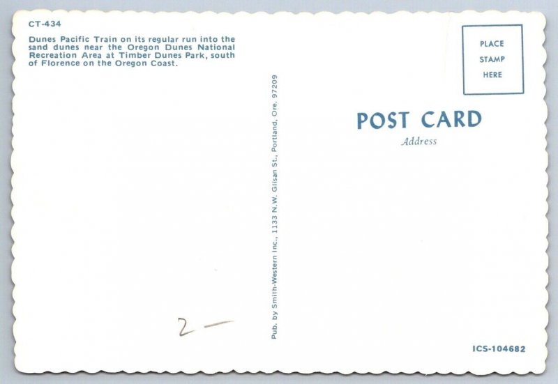 Dunes Pacific Train, Timber Dunes Park, Oregon, Chrome Postcard