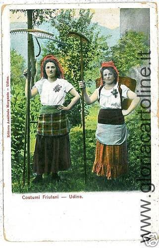 VINTAGE POSTCARD: UDINE - ETHNIC FRIULIAN COSTUMES-