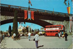 London Bridge Lake Havesu Arizona AZ Double-Decker Bus Vintage Postcard D35