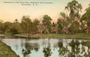 SC - Charleston, Middleton Place Gardens (Hand colored) Albertype