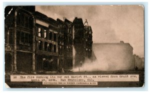 1906 Market St. Grant Ave. San Francisco Earthquake Fire CA California Postcard 