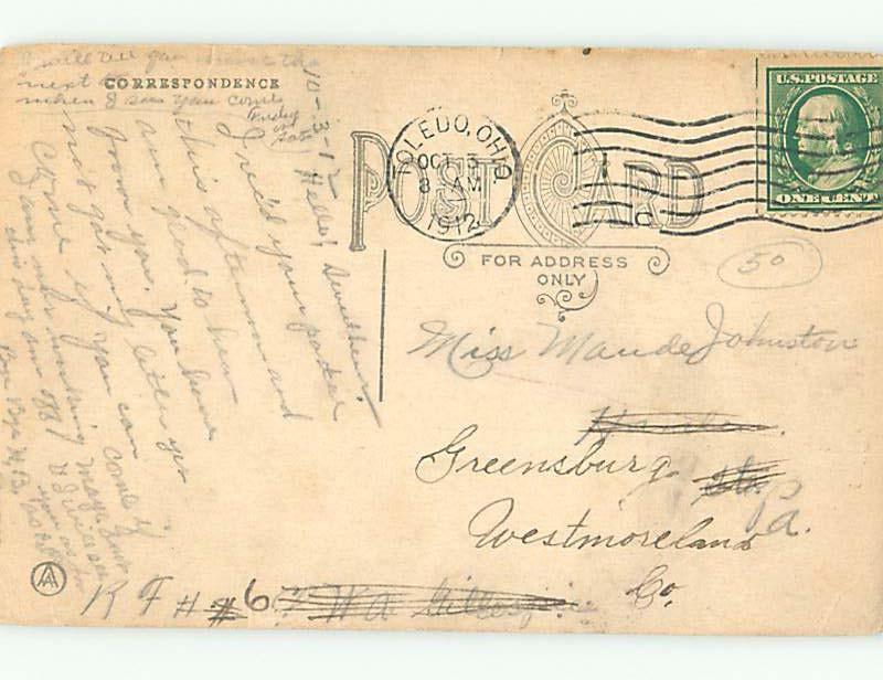 Divided-Back PENNANT POSTCARD Toledo Ohio OH HM5302
