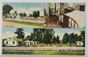 Georgia MIRROR MOTOR COURT Restaurant Svc Station South of Savannah Postcard S2