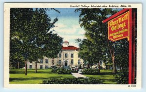 ALTON, Illinois IL ~ Administration Building SHURTLEFF COLLEGE c1940s  Postcard