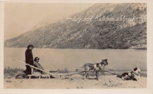 J79/ Vancouver B.C. Canada RPPC Postcard c1940s Lily and Kathleen Sled Dog 379