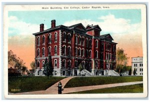 c1920's Science Hall Coe College Building Exterior Cedar Rapids Iowa IA Postcard