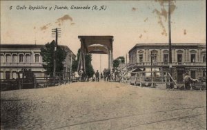 Ensenada Argentina Calle Republica y Puente Street Scene c1910 Postcard