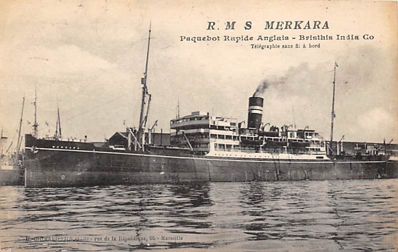 RMS Merkara British India Steam Navigation Co Ship 1921 