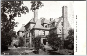 Residence Of James J. Hill Saint Paul Minnesota MN Trees Around Bldg. Postcard