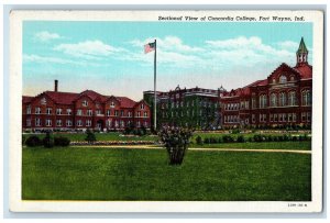 c1950's Sectional View of Concordia College Fort Wayne Indiana IN Postcard