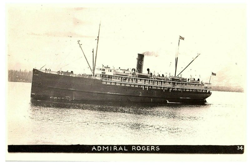 Admiral Rogers Steamer Ship RPPC Postcard 34 