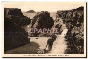 Old Postcard Quiberon (Morbihan) Les Rochers Port Pigeon