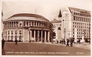 uk12339 library and new town hall st peters square manchester  real photo  uk