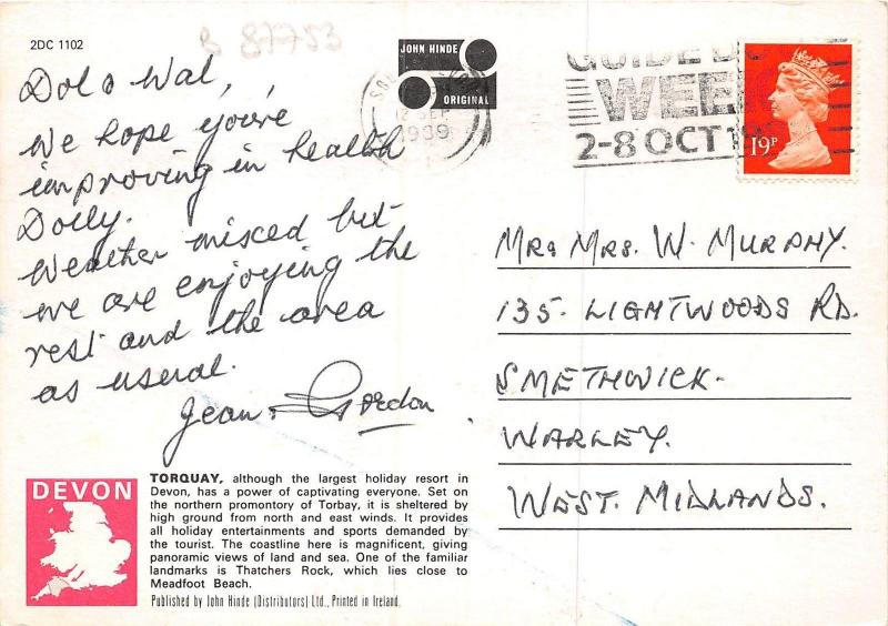 B87753 torquay harbour by night devon  uk