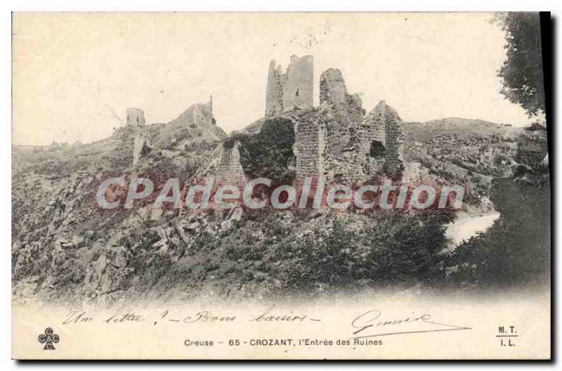 Old Postcard Crozant I'Entree The Ruins