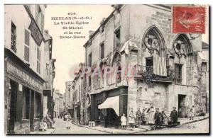 Old Postcard Meulan The old church St Michel and Notre Dame