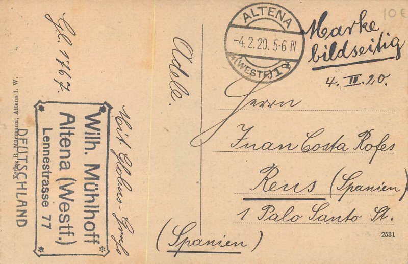 Germany North Rhine-Westphalia Altena 1920