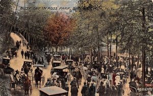 Busy Day in Ross Park Binghamton, New York Postcard