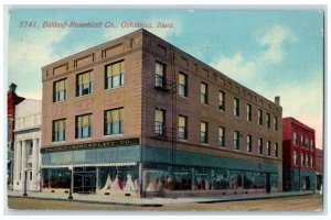 1911 Baldauf Rosenblatt Building Scene Street Oskaloosa Iowa IA Antique Postcard